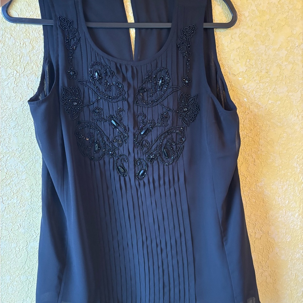 WHBM Elegant Black Sleeveless Top